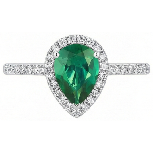natural round emerald 5.35ct ring side angle