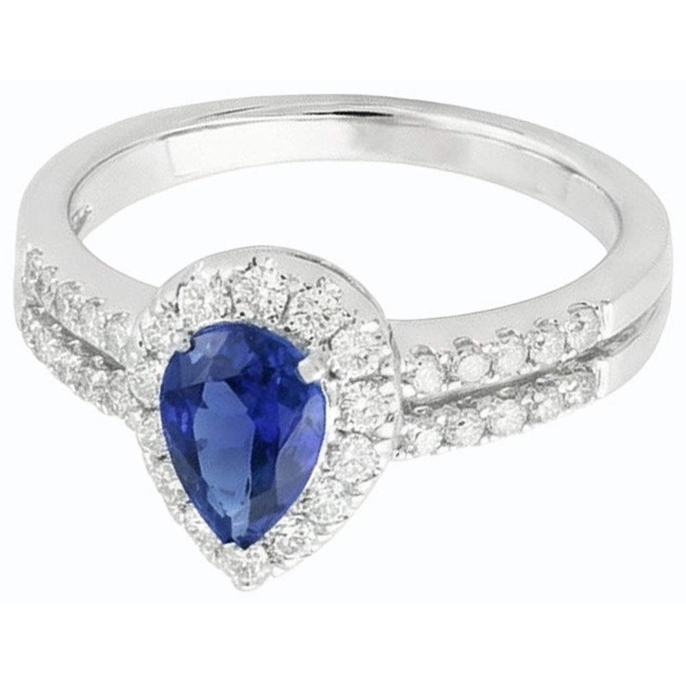 natural round sapphire 4ct ring side angle