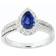 natural round sapphire 4ct ring top view