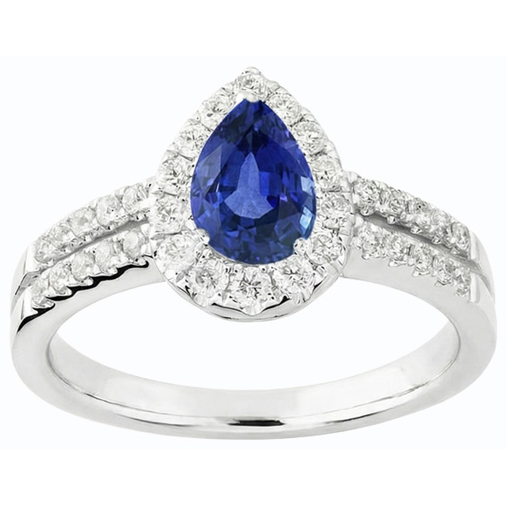 natural round sapphire 4ct ring top view