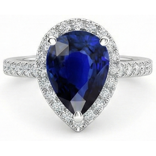 natural round sapphire 5ct ring side angle