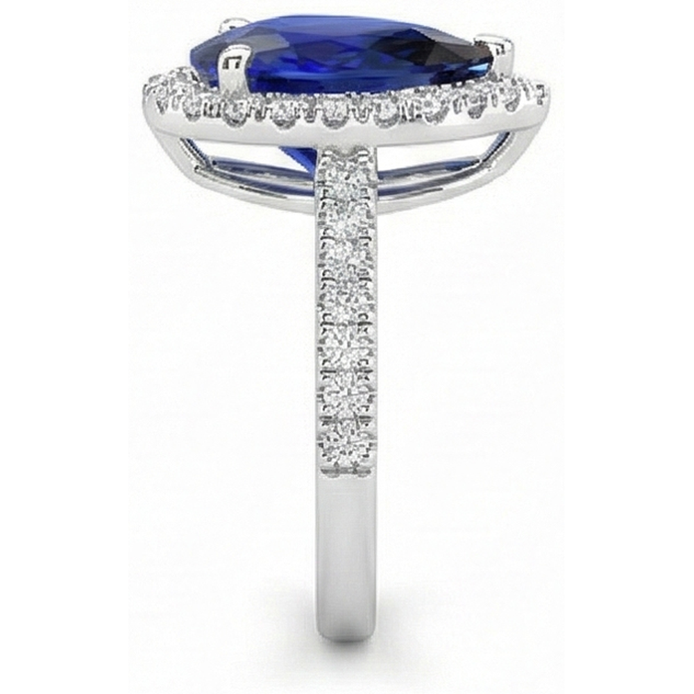natural round sapphire 5ct ring profile view