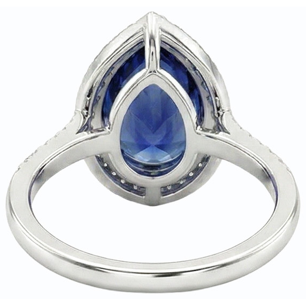 natural round sapphire 4ct ring side angle