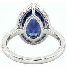 natural round sapphire 4ct ring side angle