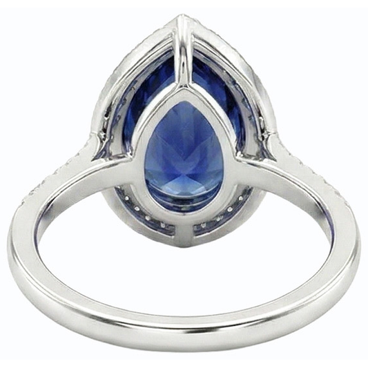 natural round sapphire 4ct ring side angle