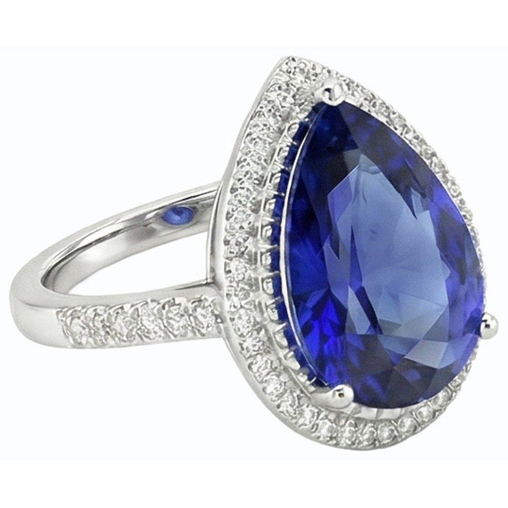 natural round sapphire 4ct ring top view