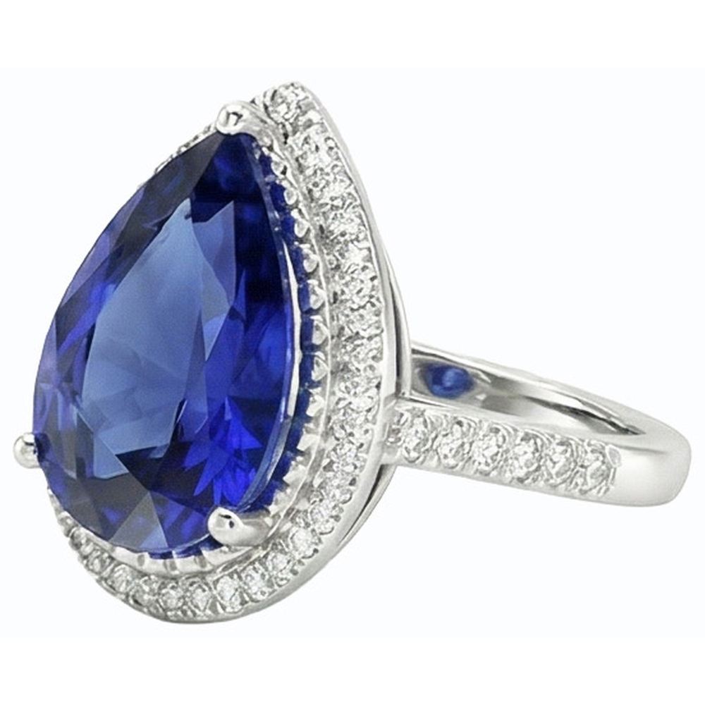 natural round sapphire 4ct ring profile view