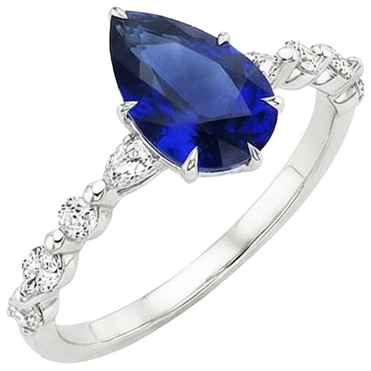 natural round sapphire 5ct ring side angle
