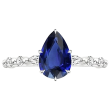 natural round sapphire 5ct ring profile view