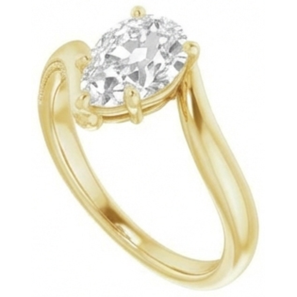 Premium Single Stone Ring 2 ct – front view