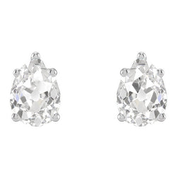 Pear Old Miner Diamond Gold Studs Solitaire Earrings Real 6 Carats