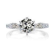 Pear & Round Old Mine Cut Real Natural Earth Mined Diamond Ring 14K White Gold 4 Carats