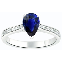 Pear Sapphire Engagement Ring Sri Lankan With Natural Earth Mined Diamond Accents 3 Carats