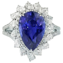 Pear Sapphire Gold Cocktail Ring