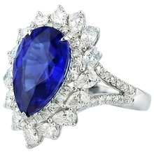 Pear Sapphire Gold Cocktail Ring