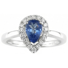 Pear Shape Ceylon Sapphire Natural Earth Mined DIAMOND ( NOT LAB GROWN )s Ring 3.30 Ct 14K White Gold 14K