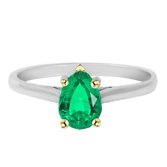 Genuine Emerald Colored Stone Ring – main view