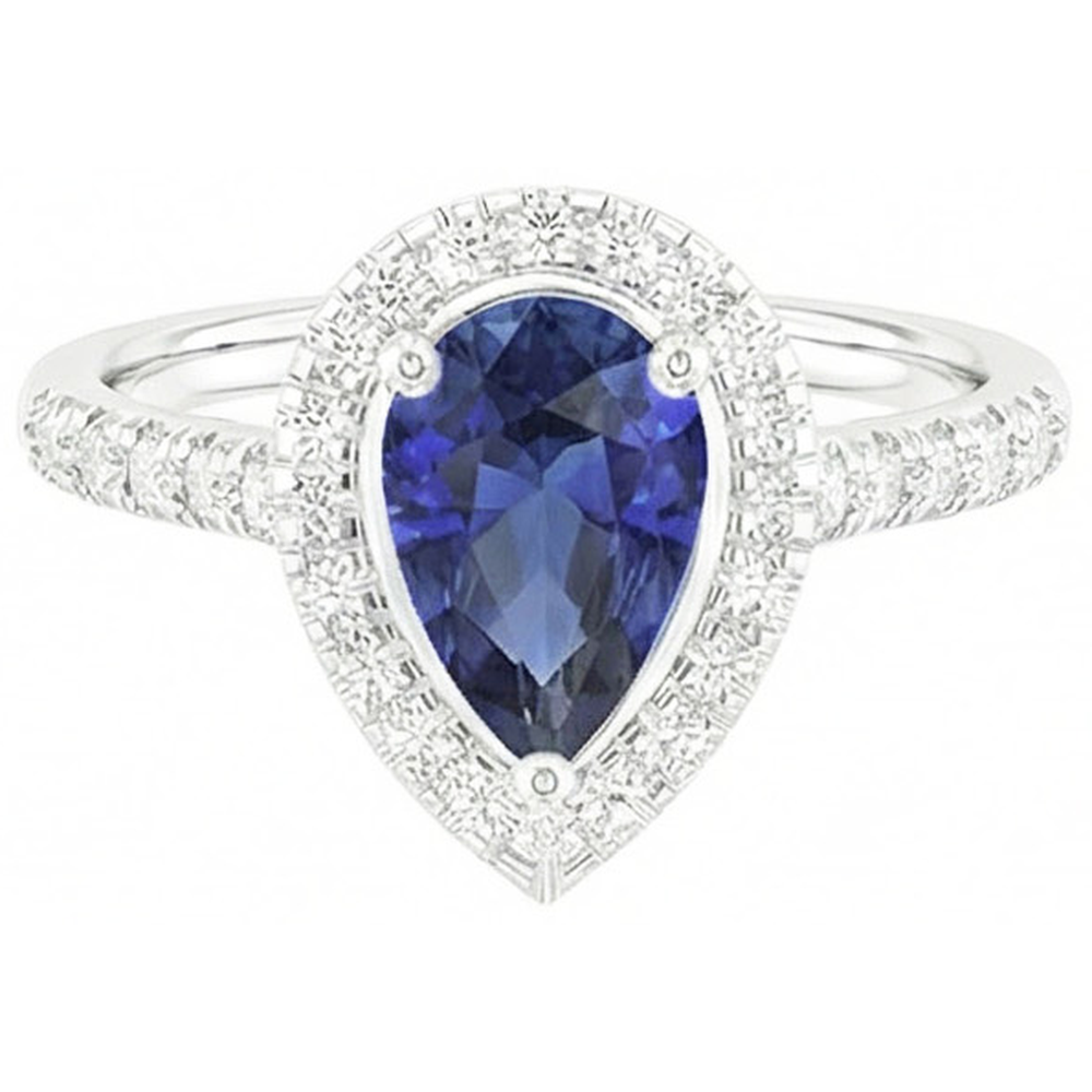 natural round sapphire 4ct ring profile view