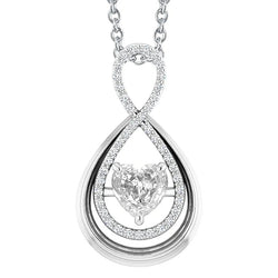 Pear Shaped Natural Diamond Pendant Round & Heart Old Miner 3.50 Carats 14K