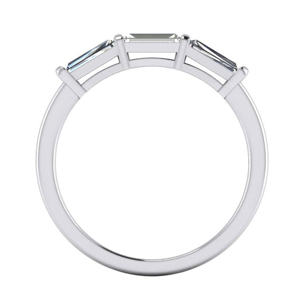 Pear Shaped Real Diamond Wedding Band Set 2.85 Carats With Baguettes