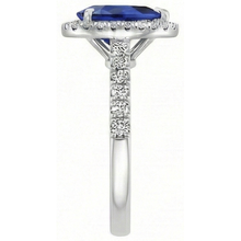 Blue Sapphire Precious Stone Ring 2.50-ct 14K White Gold – angle view
