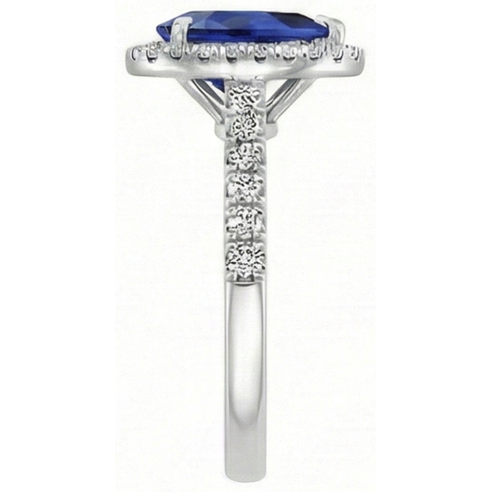 Blue Sapphire Precious Stone Ring 2.50-ct 14K White Gold – angle view
