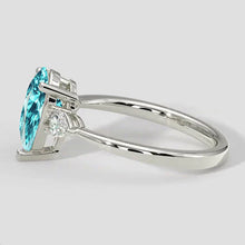 Pear-Shaped Paraiba Side Stone Ring