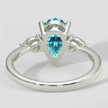 Pear-Shaped Paraiba Side Stone Ring
