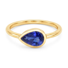 Pear Solitaire Anniversary Ring Ceylon Sapphire 2 Carats Gold