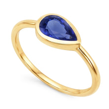 Pear Solitaire Anniversary Ring Ceylon Sapphire 2 Carats Gold