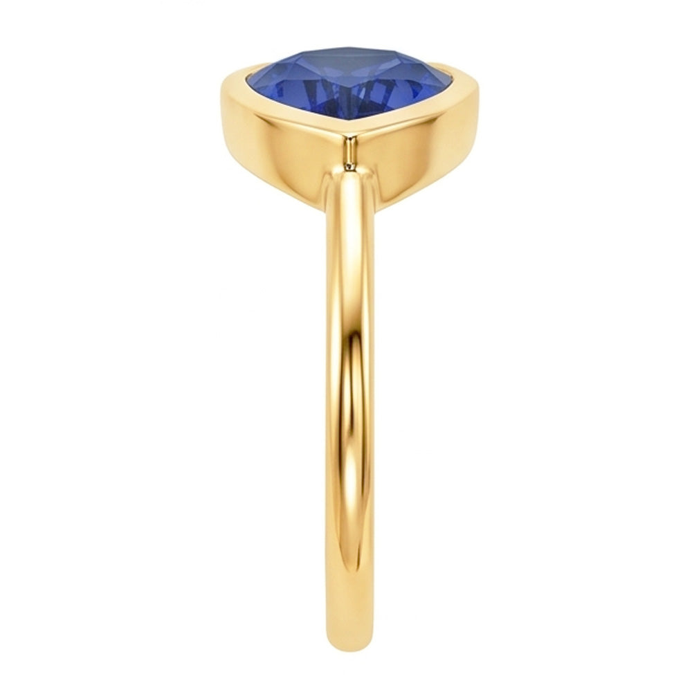 Pear Solitaire Anniversary Ring Ceylon Sapphire 2 Carats Gold