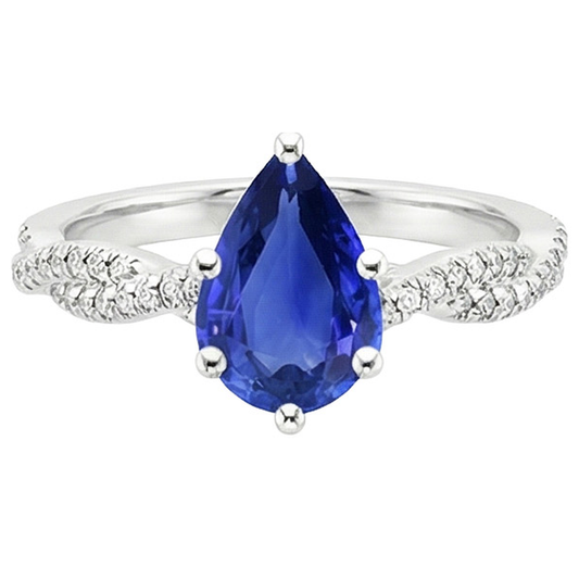 natural round sapphire 5.50ct ring profile view