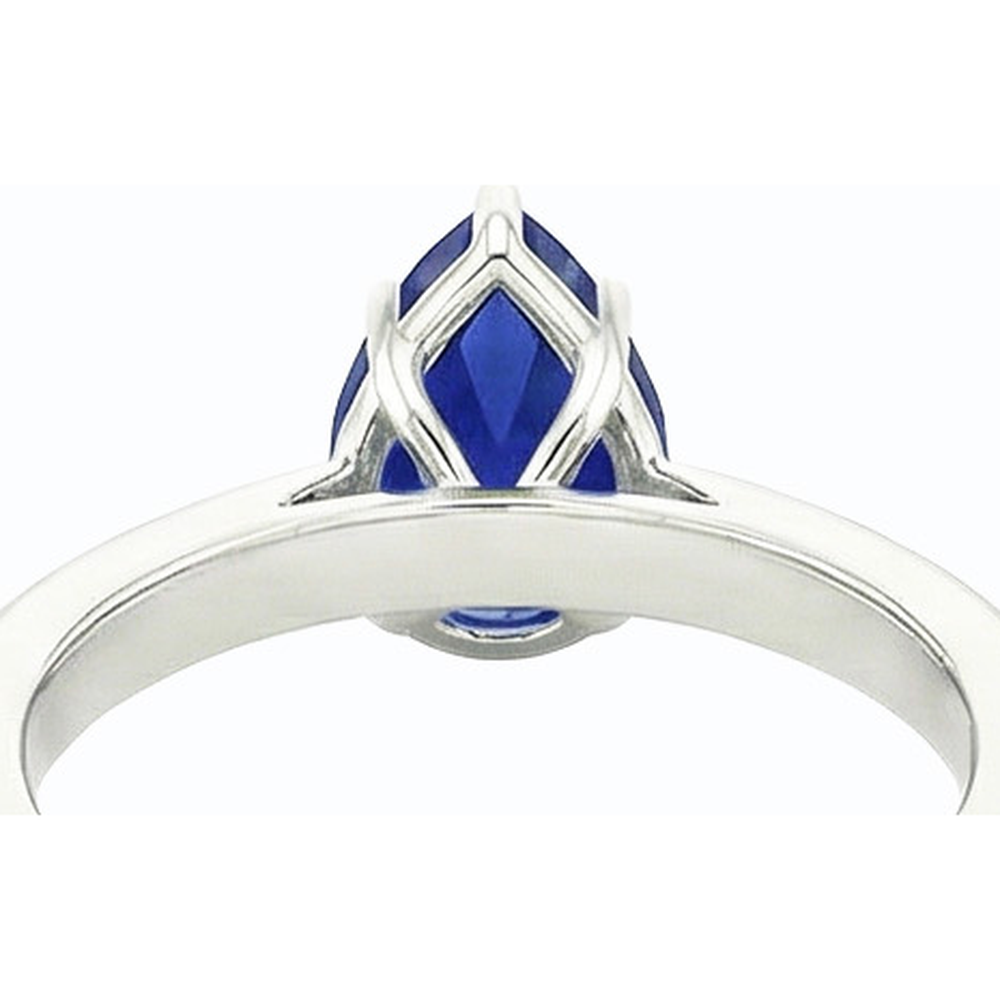 natural pear sapphire 2.50ct ring profile view
