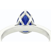 natural pear sapphire 2.50ct ring profile view