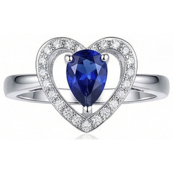 Natural Sapphire Ring 2.25ct - White Gold 14K