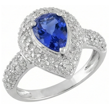 natural round tanzanite 4.40ct ring top view