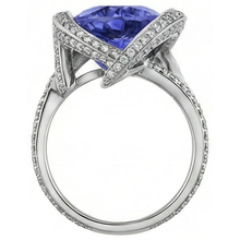 Pear Tanzanite Natural Earth Mined DIAMOND ( NOT LAB GROWN ) Ring 5 Carat Gemstone White Gold 14K Jewellery