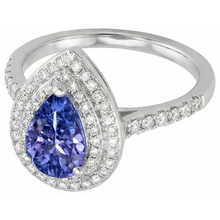 natural round tanzanite 5.25ct ring side angle