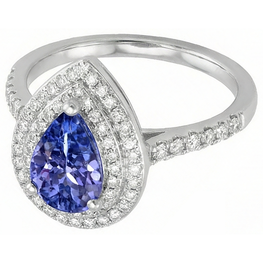 natural round tanzanite 5.25ct ring side angle