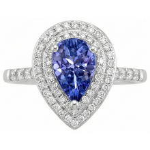 natural round tanzanite 5.25ct ring top view