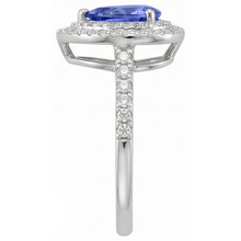 natural round tanzanite 5.25ct ring profile view