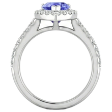 Pear Tanzanite With Round Natural Earth Mined Diamonds 3.95 Carats Ring 14K White Gold