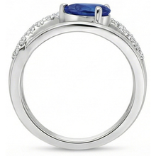 natural round sapphire 2.65ct ring profile view