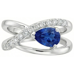 Natural Sapphire Ring 2.65ct - White Gold 14K