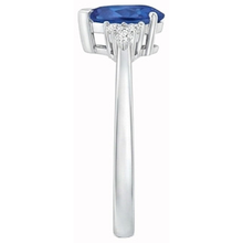 Pear & Round Cut Ceylon Sapphire Natural Earth Mined DIAMOND ( NOT LAB GROWN ) Ring 1.85 Ct. White Gold 14K