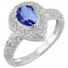 Pear & Round Sri Lankan Blue Sapphire Natural Earth Mined DIAMOND ( NOT LAB GROWN ) Ring 4.40 Carat WG 14K