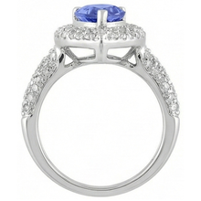 Pear & Round Sri Lankan Blue Sapphire Natural Earth Mined DIAMOND ( NOT LAB GROWN ) Ring 4.40 Carat WG 14K