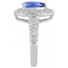 Pear & Round Sri Lankan Blue Sapphire Natural Earth Mined DIAMOND ( NOT LAB GROWN ) Ring 4.40 Carat WG 14K