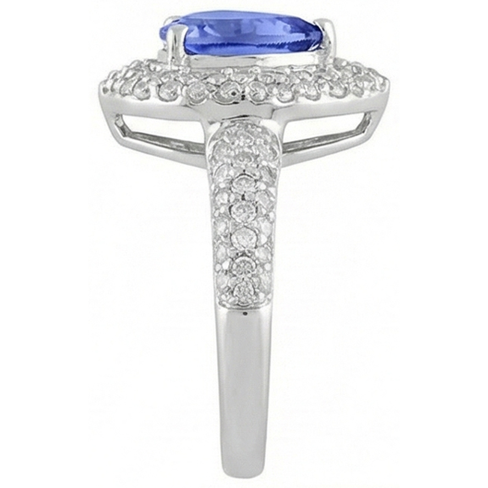 Pear & Round Sri Lankan Blue Sapphire Natural Earth Mined DIAMOND ( NOT LAB GROWN ) Ring 4.40 Carat WG 14K