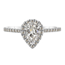 Diamond Old Mine Cut Halo Setting Ring in 14 Karat White Gold – main view